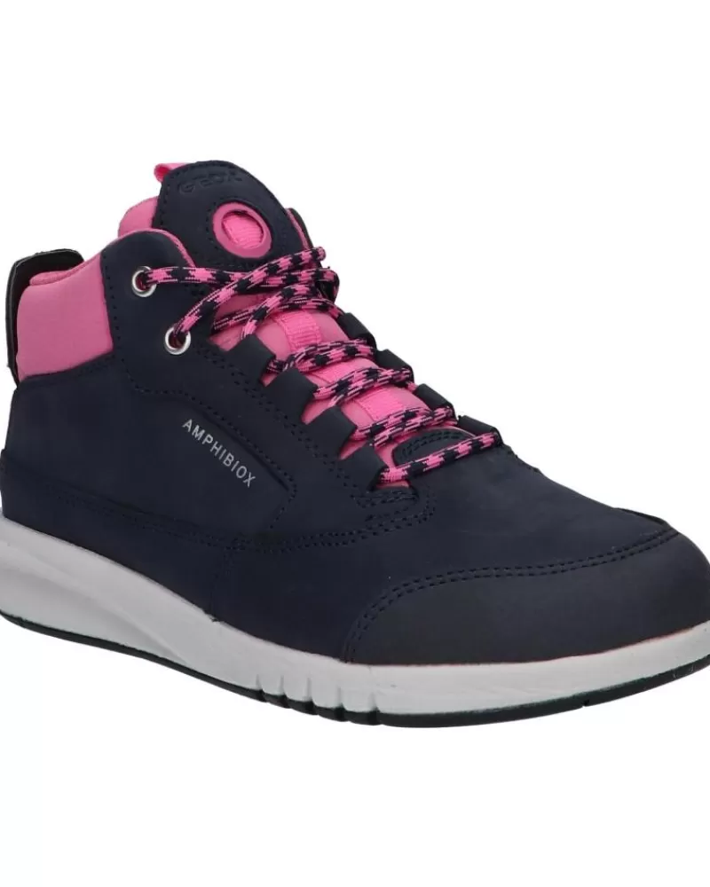 Woman GEOX Woman And Girl Mid Boots J16Fla 0Cl11 J Aeranter Girl B Ab C4268 Navy-Fuchsia