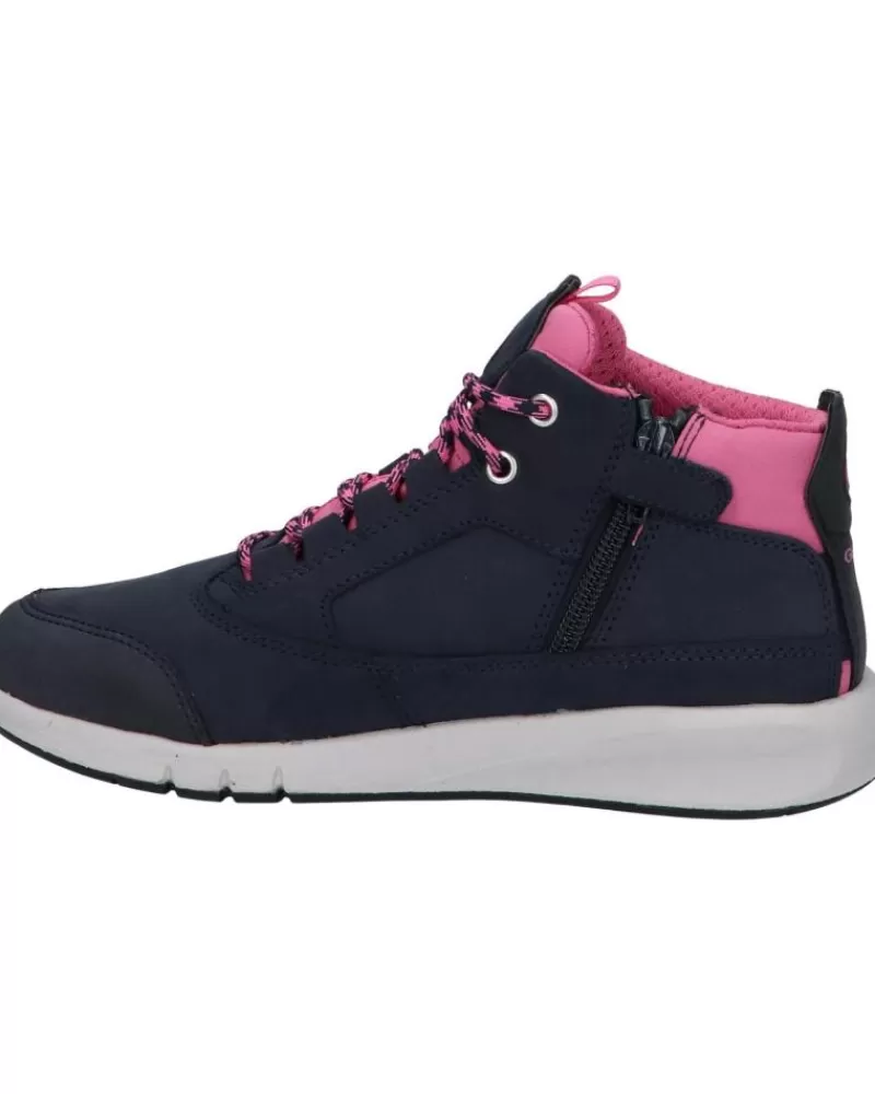 Woman GEOX Woman And Girl Mid Boots J16Fla 0Cl11 J Aeranter Girl B Ab C4268 Navy-Fuchsia