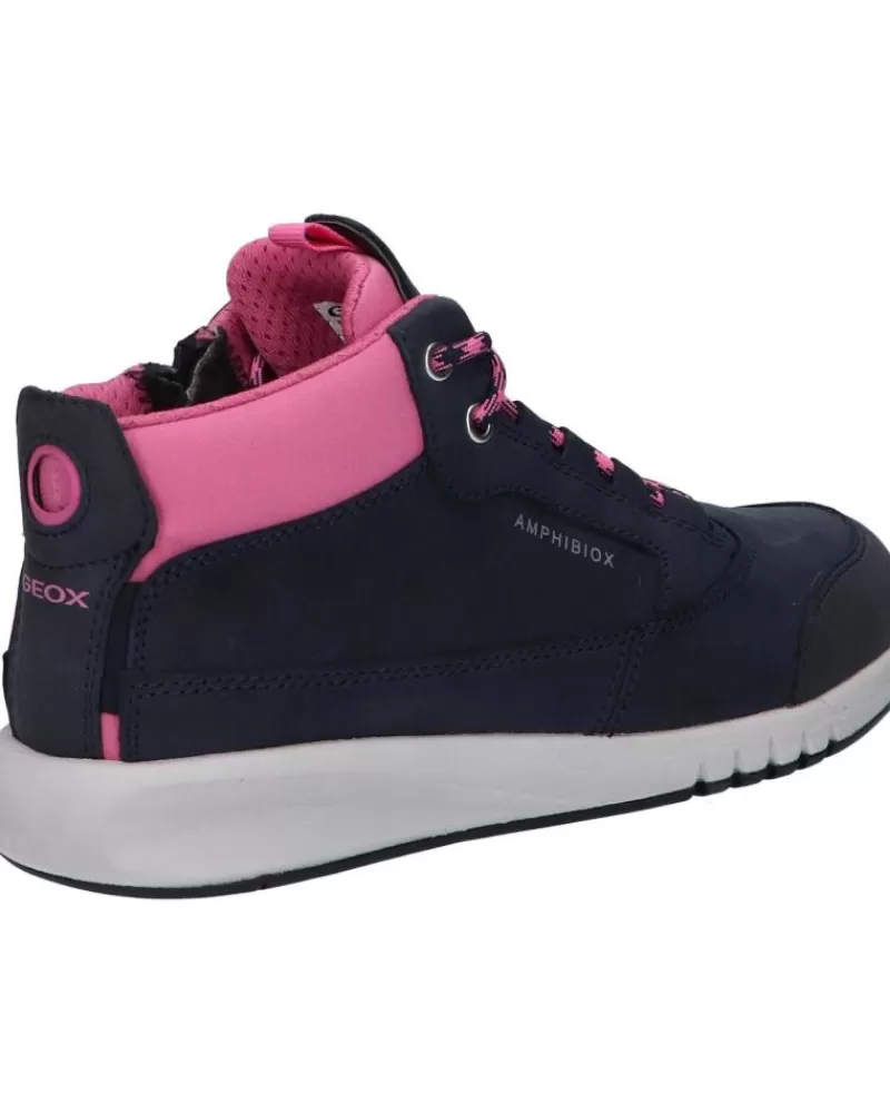 Woman GEOX Woman And Girl Mid Boots J16Fla 0Cl11 J Aeranter Girl B Ab C4268 Navy-Fuchsia
