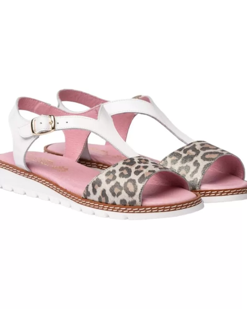 Girl ANGELITOS Sandals-Woman And Girl Sandals Sandalia H Ang625 Leopardo