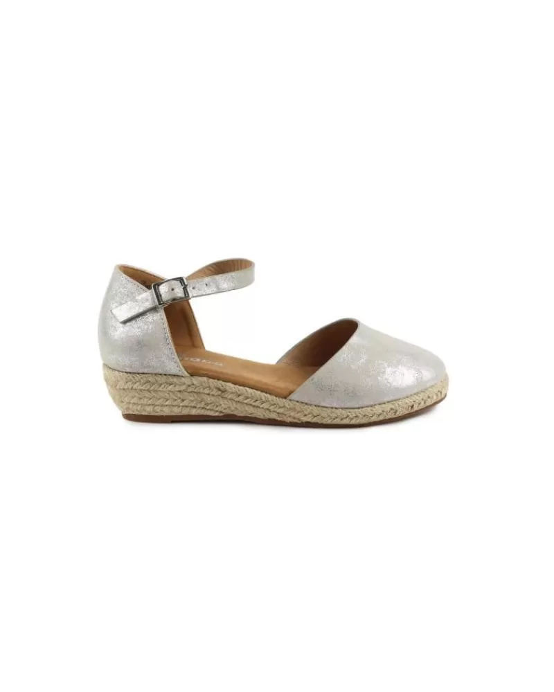 Girl CHIKA10 Wedge Shoes-Woman And Girl Sandals Ciruela 17 Plata-Silver