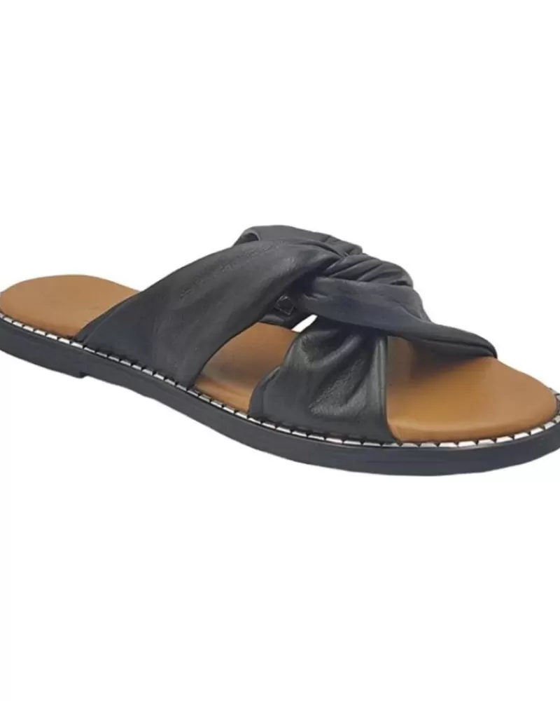 Girl EPOCHE XI Flip Flops-Woman And Girl Sandals Sandalia Plana Cruzada 704 Negro