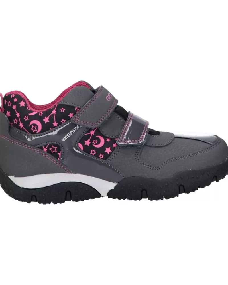 Woman GEOX Woman And Girl Trainers J042Va 0Cefu J Baltic Girl B Wpf C9325 Dk Grey-Fuchsia