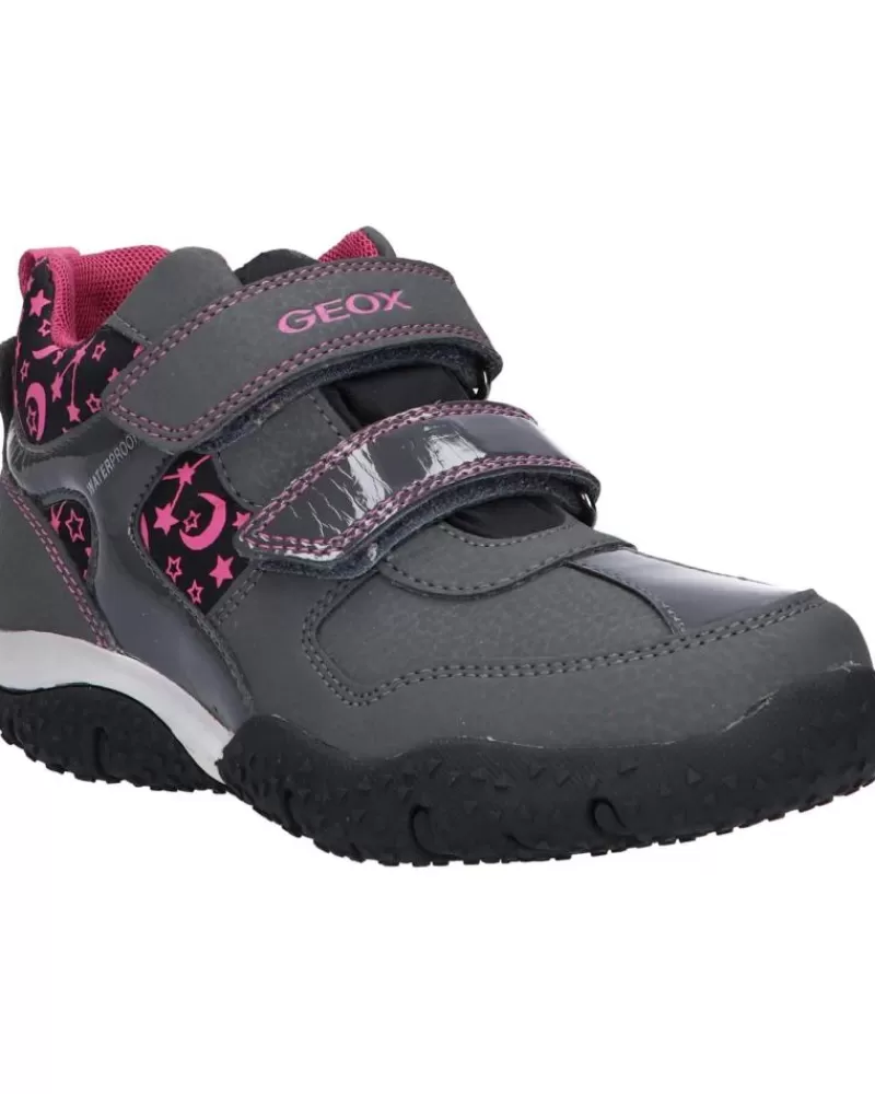 Woman GEOX Woman And Girl Trainers J042Va 0Cefu J Baltic Girl B Wpf C9325 Dk Grey-Fuchsia