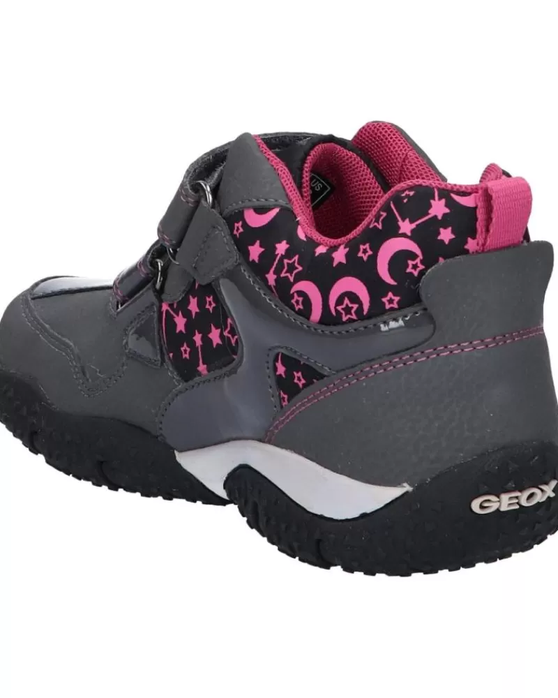 Woman GEOX Woman And Girl Trainers J042Va 0Cefu J Baltic Girl B Wpf C9325 Dk Grey-Fuchsia