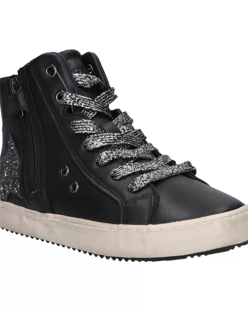 Woman GEOX Woman And Girl Trainers J044Ga 000Bc J Kalispera Girl C9244 Black-Dk Silver