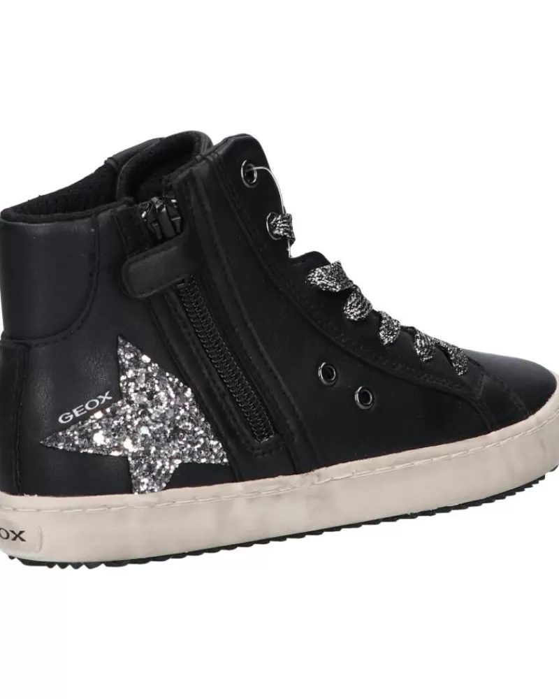 Girl GEOX Trainers-Woman And Girl Trainers J044Ga 000Bc J Kalispera Girl C9244 Black-Dk Silver