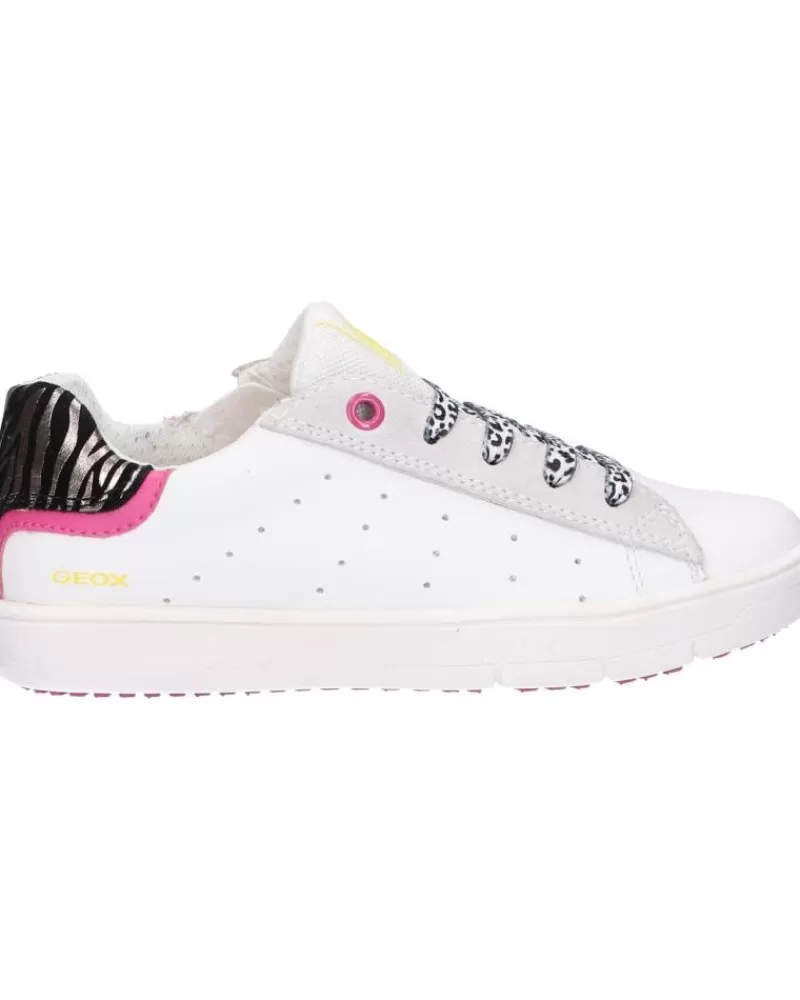 Woman GEOX Woman And Girl Trainers J15Dwa 08522 J Silenex Girl C0406 White-Pink