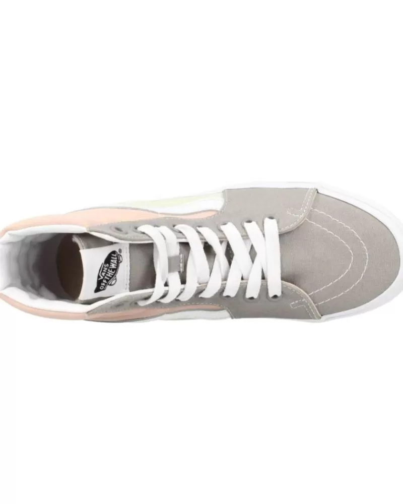 Girl VANS OFF THE WALL Sports Shoes-Woman And Girl Trainers Sk8-Hi Multicolor