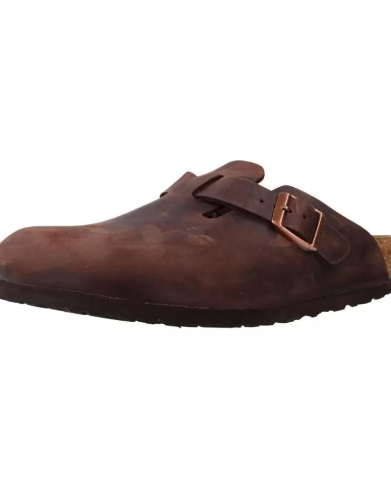 Man BIRKENSTOCK Woman And Man Clogs Boston Nu Marron