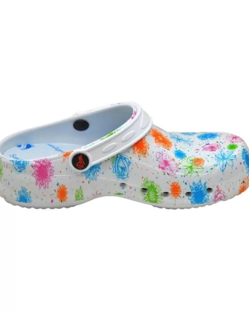 Man DIAN Woman And Man Clogs Eva Estampado Zueco Unisex Para Plantillas Blanco Multicolor