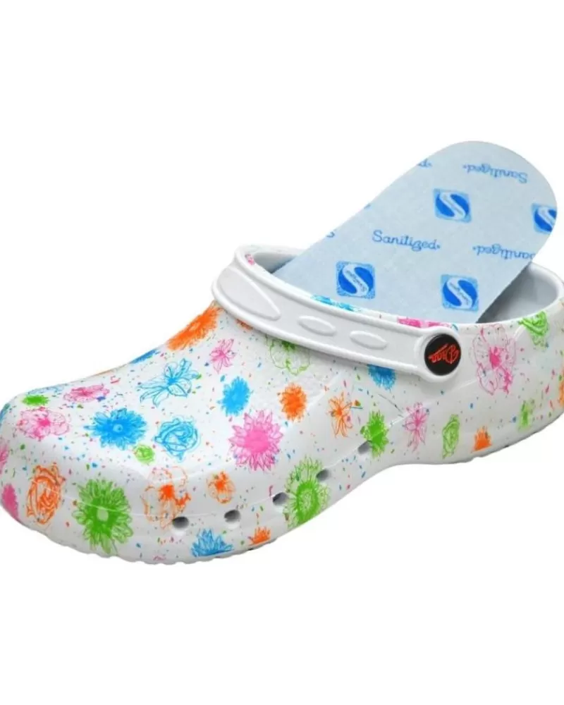 Man DIAN Woman And Man Clogs Eva Estampado Zueco Unisex Para Plantillas Blanco Multicolor