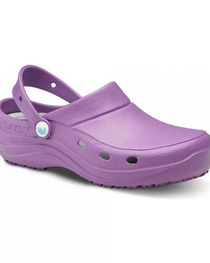 Man FELIZ CAMINAR Woman And Man Clogs Zueco Laboral Sirocos - Naturfly Morado