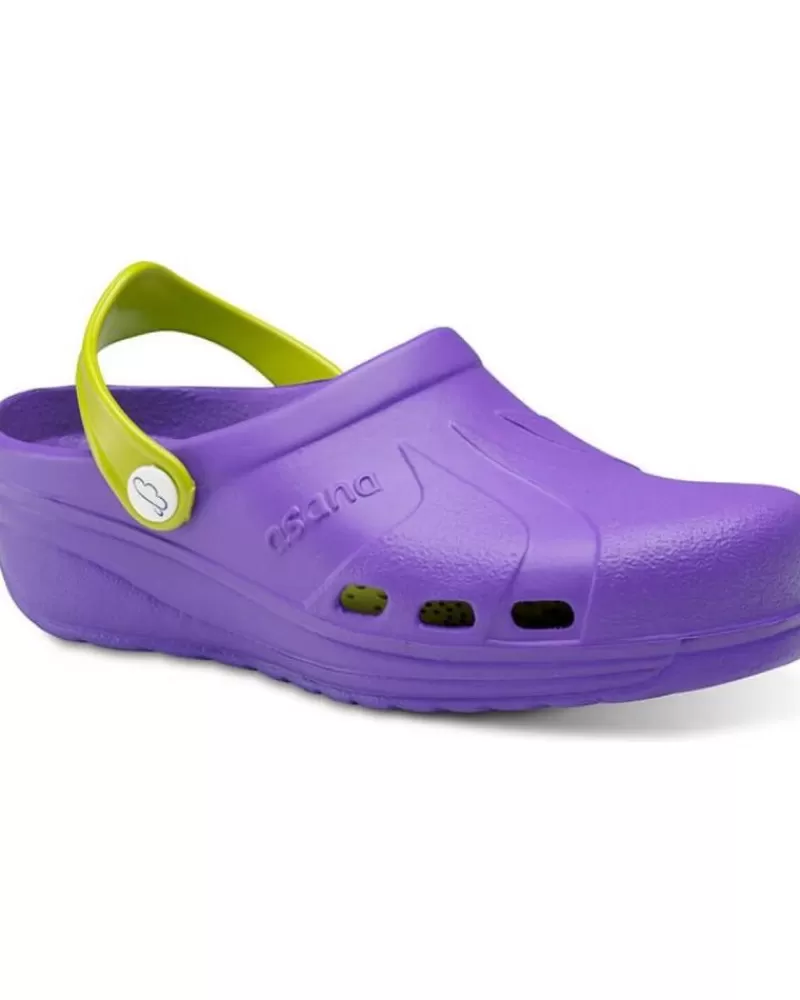 Man FELIZ CAMINAR Woman And Man Clogs Zuecos Sanitarios Asana - Morado