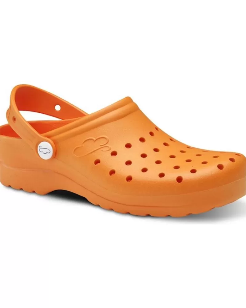 Man FELIZ CAMINAR Woman And Man Clogs Zuecos Sanitarios Flotantes Gruyere - Naranja