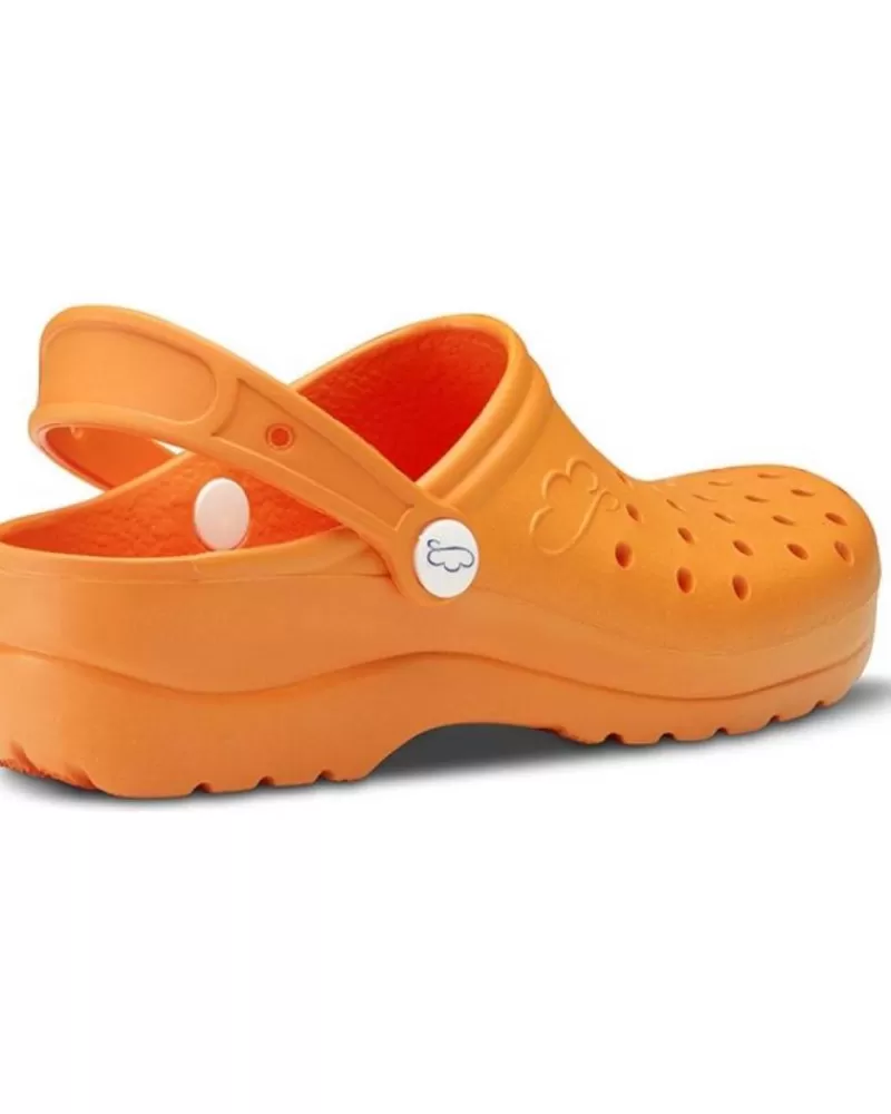 Man FELIZ CAMINAR Woman And Man Clogs Zuecos Sanitarios Flotantes Gruyere - Naranja