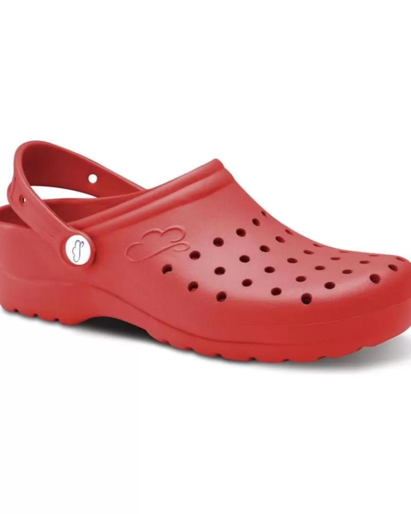 Man FELIZ CAMINAR Woman And Man Clogs Zuecos Sanitarios Flotantes Gruyere - Rojo