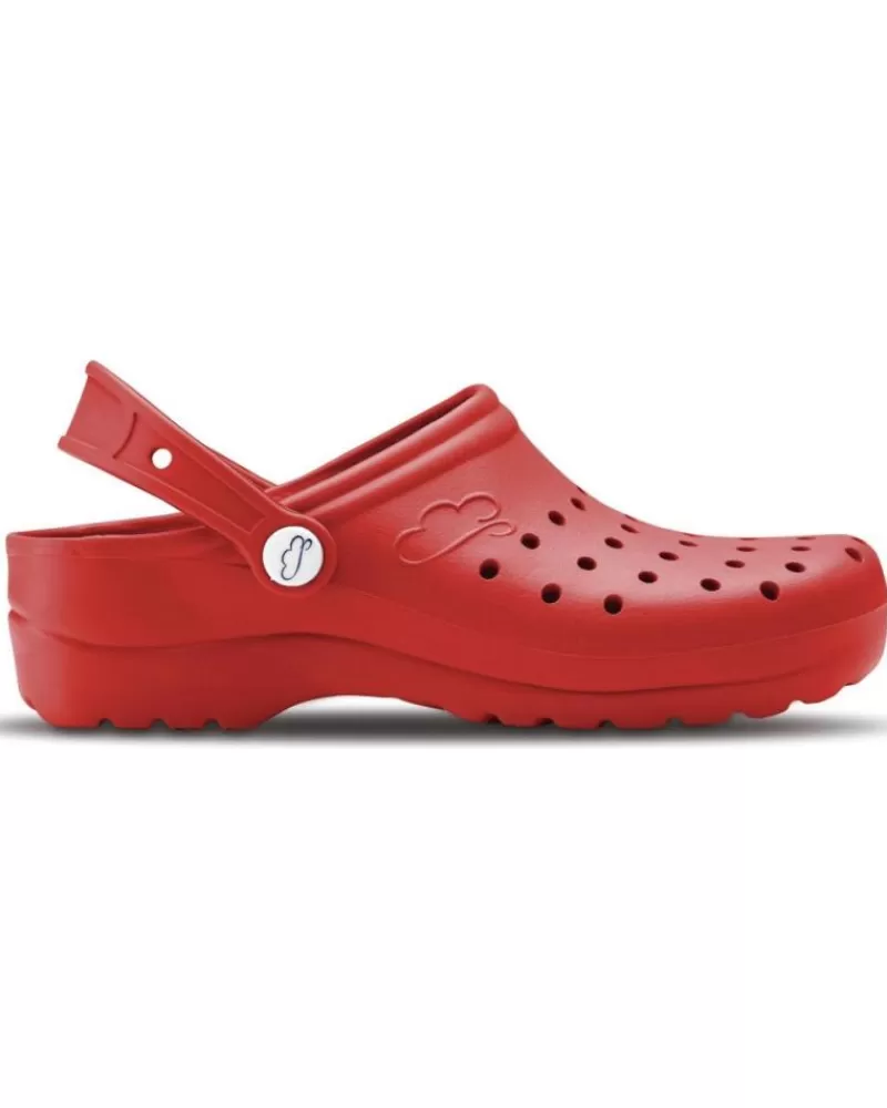 Man FELIZ CAMINAR Woman And Man Clogs Zuecos Sanitarios Flotantes Gruyere - Rojo