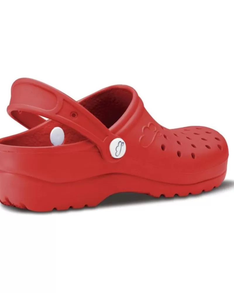 Man FELIZ CAMINAR Woman And Man Clogs Zuecos Sanitarios Flotantes Gruyere - Rojo