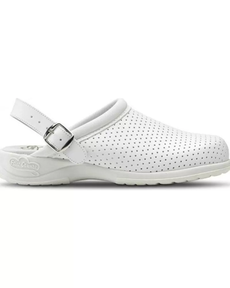 Man FELIZ CAMINAR Woman And Man Clogs Zuecos Sanitarios Unisex Las Vegas Blanco