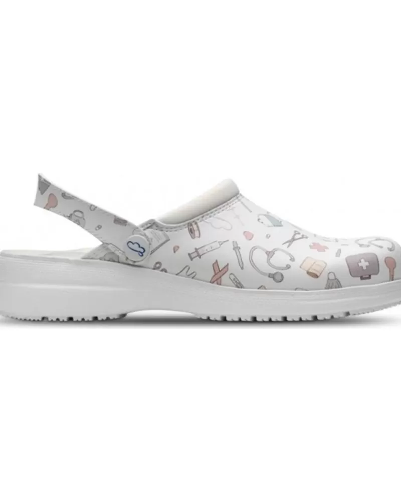 Man FELIZ CAMINAR Woman And Man Clogs Zuecos Sanitarios Unisex Mycrom Blanco