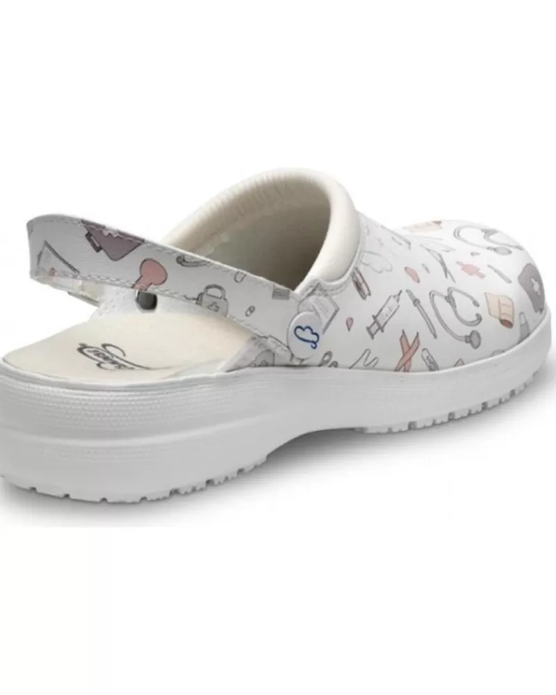Man FELIZ CAMINAR Woman And Man Clogs Zuecos Sanitarios Unisex Mycrom Blanco