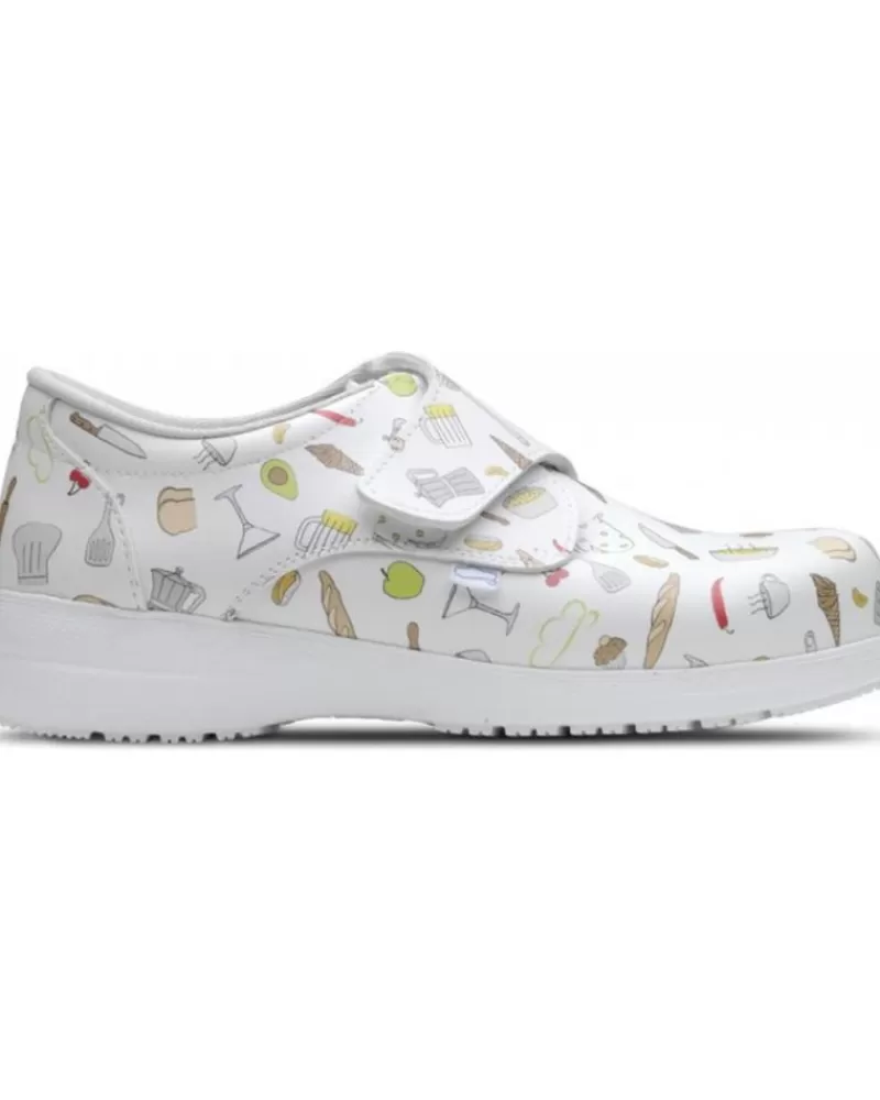 Man FELIZ CAMINAR Woman And Man Shoes Zapato Sanitario Unisex Atom Hosteleria Blanco