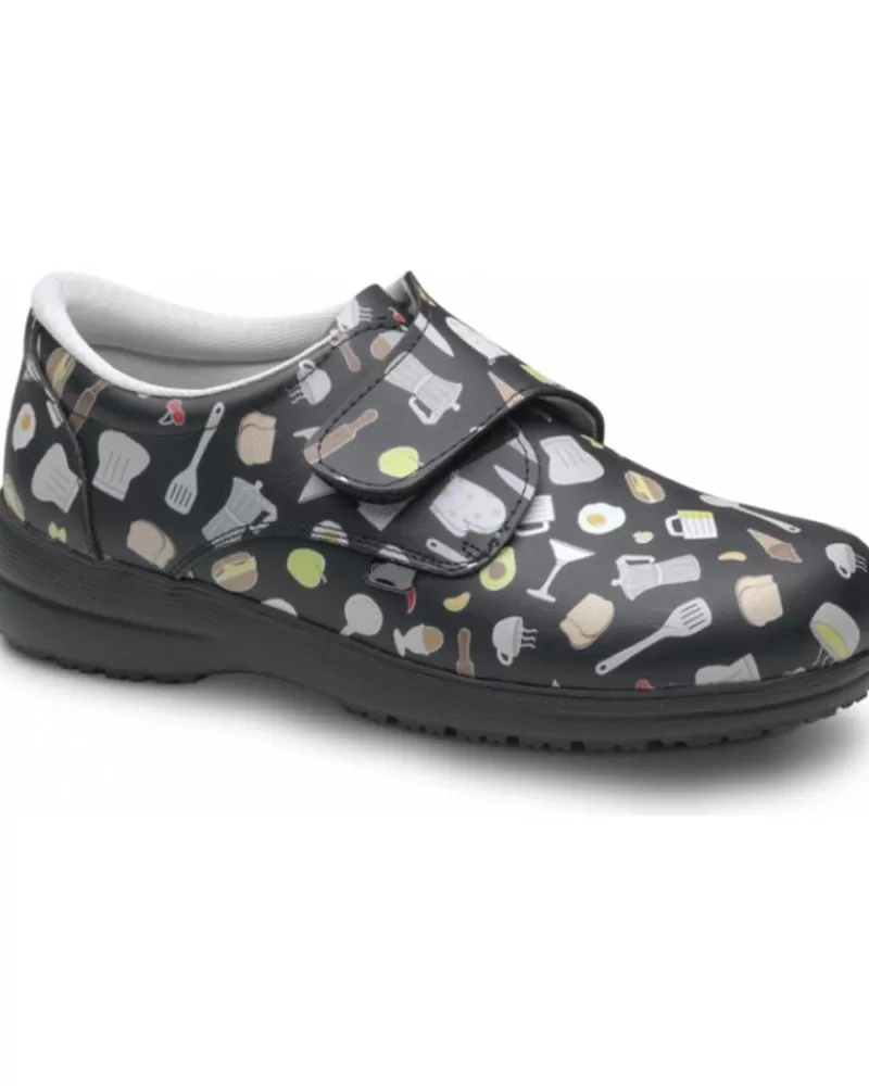 Man FELIZ CAMINAR Woman And Man Shoes Zapato Sanitario Unisex Atom Hosteleria Negro