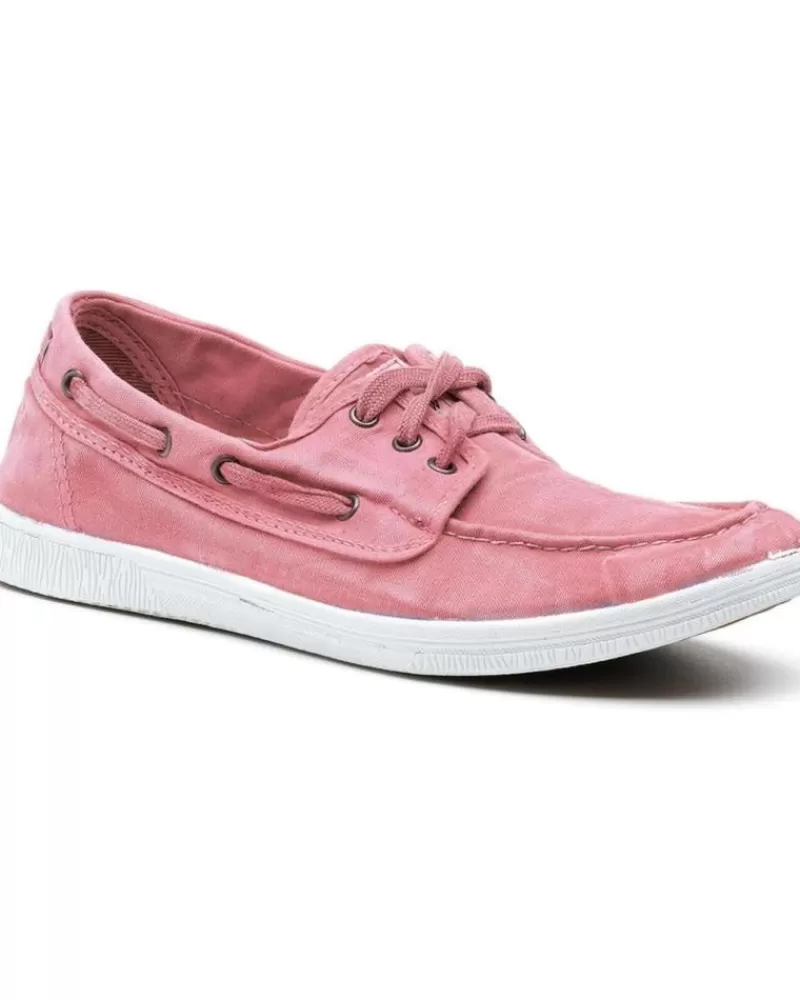 Woman NATURAL WORLD Woman Boat Shoes 50-Old Alheli-Nautico Bajo Muj Rosa