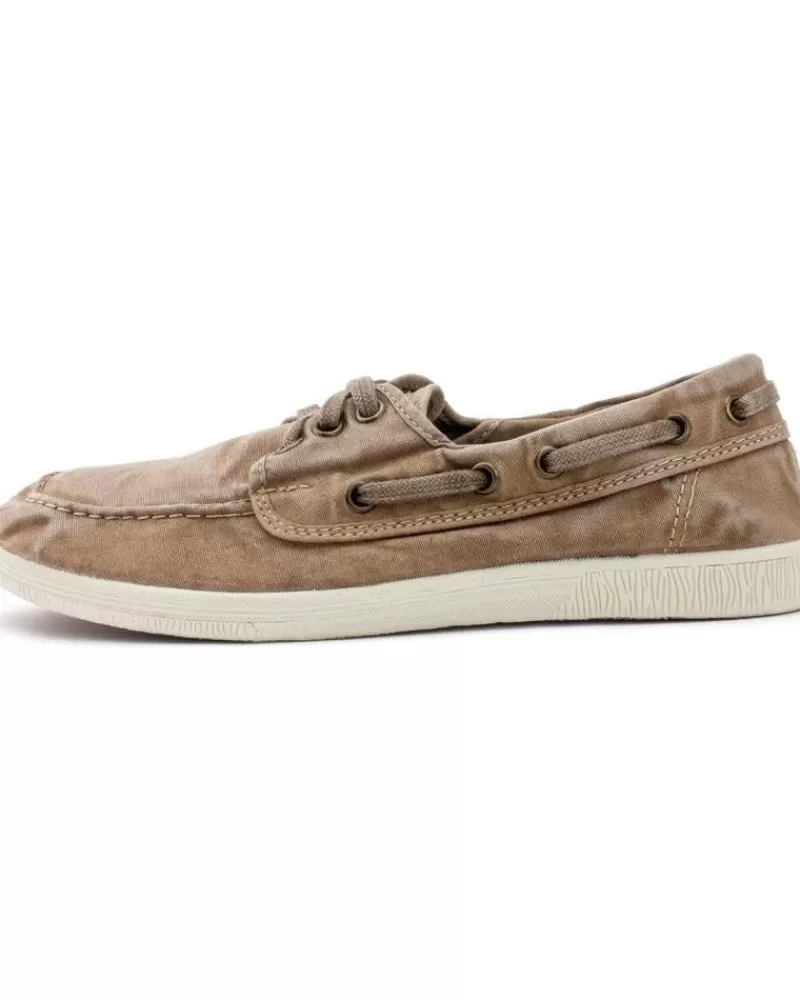 Woman NATURAL WORLD Woman Boat Shoes 613E M - 48 Old Alheli Nautico Mujer Beige