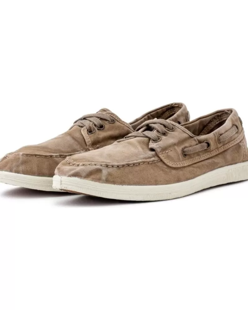 Woman NATURAL WORLD Woman Boat Shoes 613E M - 48 Old Alheli Nautico Mujer Beige