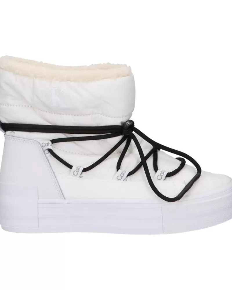 Woman CALVIN KLEIN Woman Boots Yw0Yw01181 Bold Vulc Flatf Ybr Bright White-Black