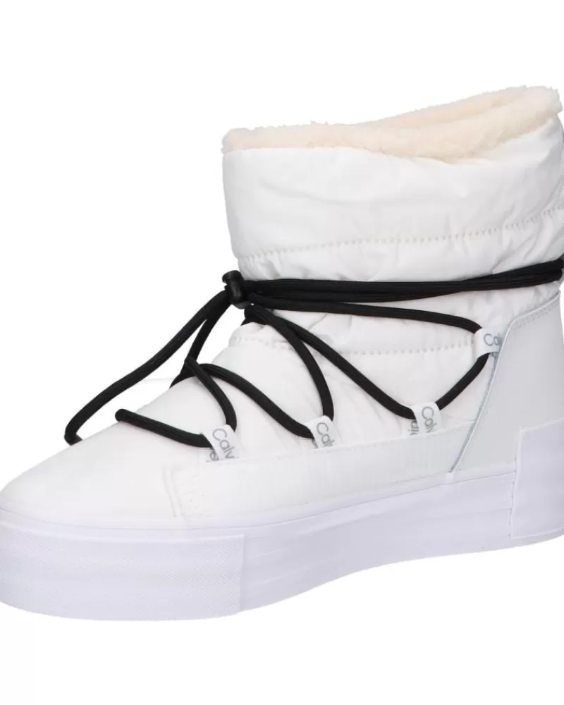 Woman CALVIN KLEIN Woman Boots Yw0Yw01181 Bold Vulc Flatf Ybr Bright White-Black