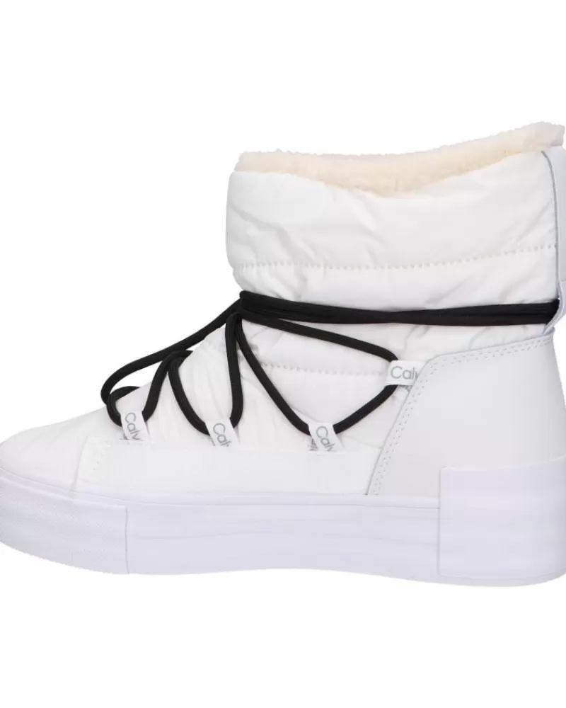 Woman CALVIN KLEIN Woman Boots Yw0Yw01181 Bold Vulc Flatf Ybr Bright White-Black
