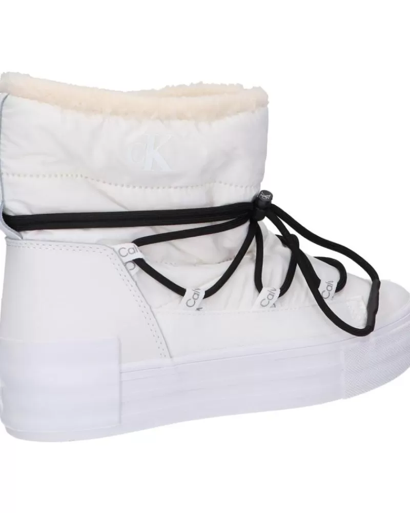 Woman CALVIN KLEIN Woman Boots Yw0Yw01181 Bold Vulc Flatf Ybr Bright White-Black
