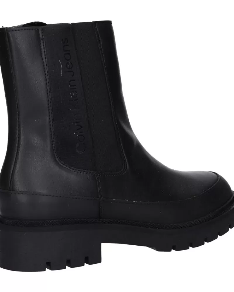 Woman CALVIN KLEIN Woman Boots Yw0Yw01254 Combat Mid Chelsea Boot 0Gt Triple Black