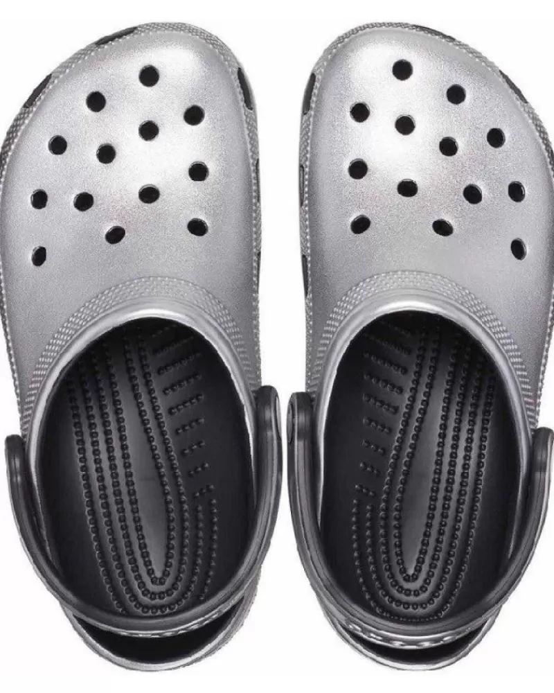Woman CROCS Woman Clogs Classic Metallic Clog 205831 Plateado Gris