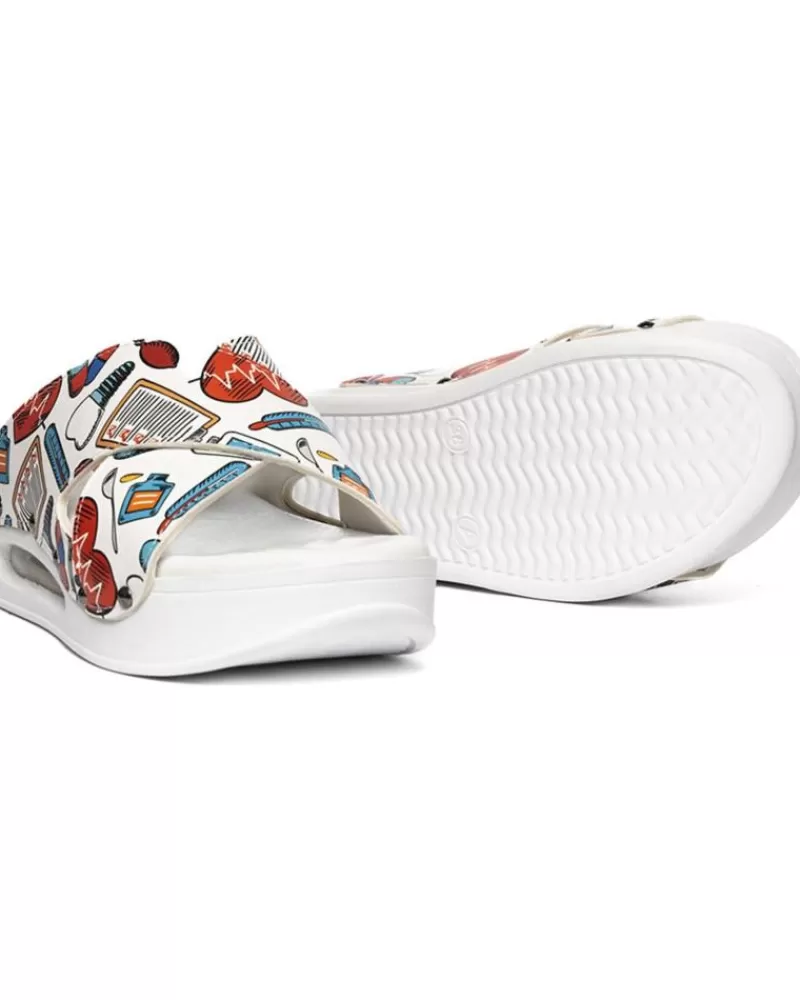 Woman ZUEKOOS Woman Clogs Zueco Tiras Cruzadas Airmax 03-Hope White Multicolor
