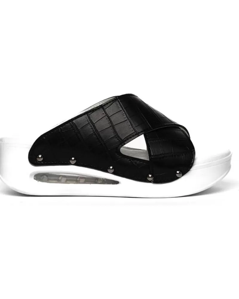 Woman ZUEKOOS Woman Clogs Zueco Tiras Cruzadas Airmax 03-Iowa Negro
