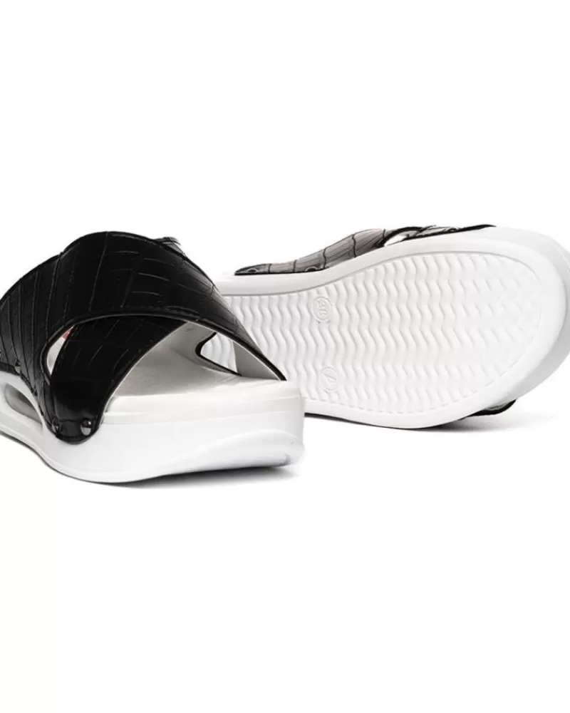 Woman ZUEKOOS Woman Clogs Zueco Tiras Cruzadas Airmax 03-Iowa Negro