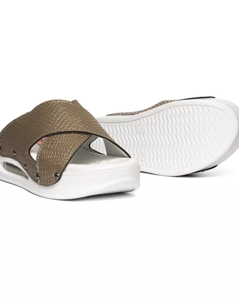 Woman ZUEKOOS Woman Clogs Zueco Tiras Cruzadas Airmax 03-Misuri Platino