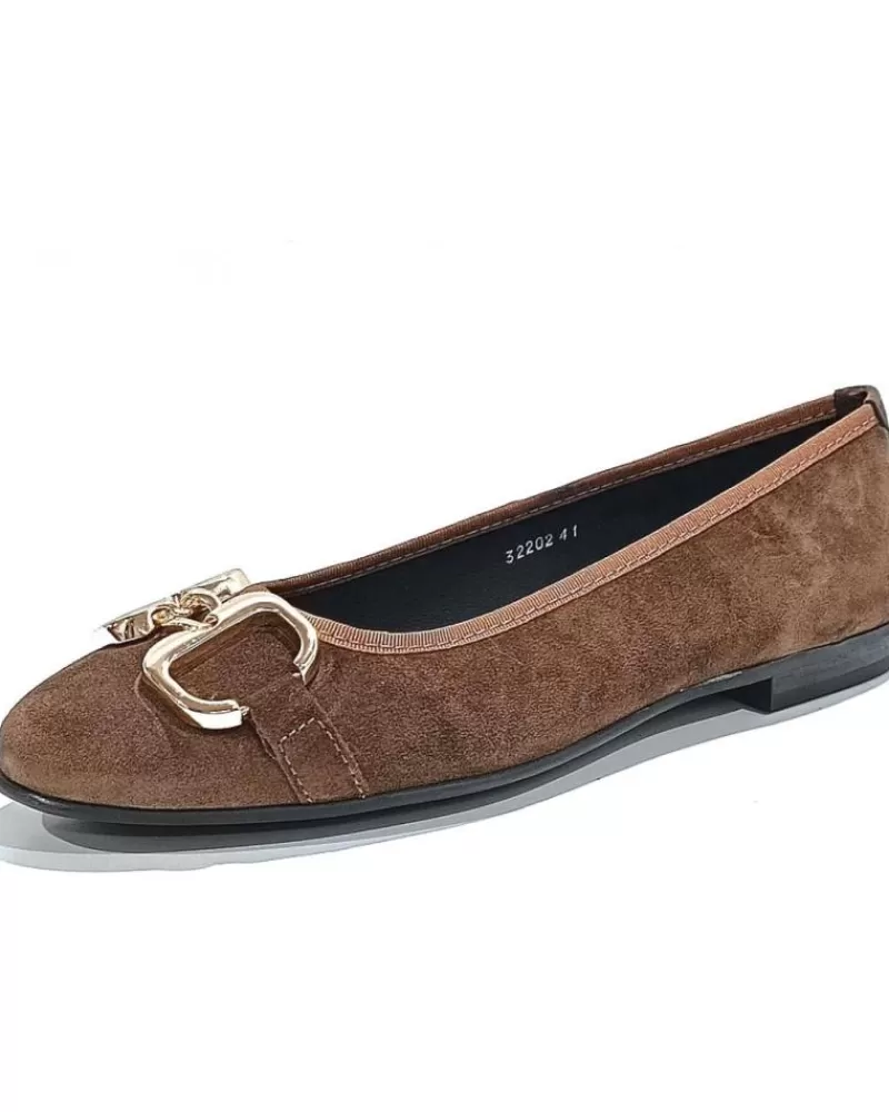 Woman CALLAGHAN Woman Flat Shoes Sabrina Plana De Ante Con Estribo Dorado Y Sistema Adaptac Arabica