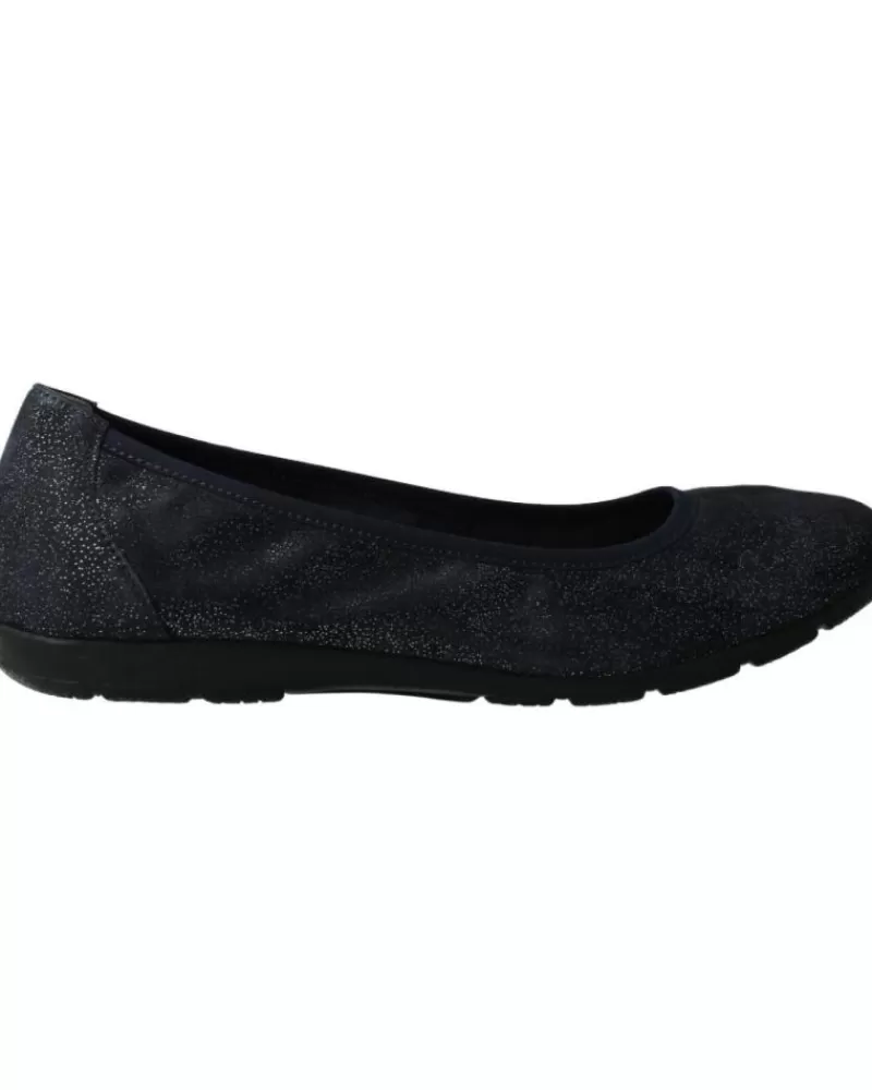 Woman CAPRICE Woman Flat Shoes Bailarinas Comfort En Piel Metalizada 813Ocean Sparkle