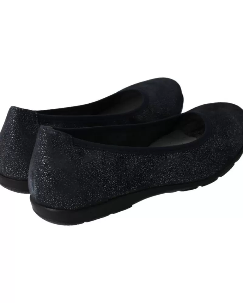 Woman CAPRICE Woman Flat Shoes Bailarinas Comfort En Piel Metalizada 813Ocean Sparkle