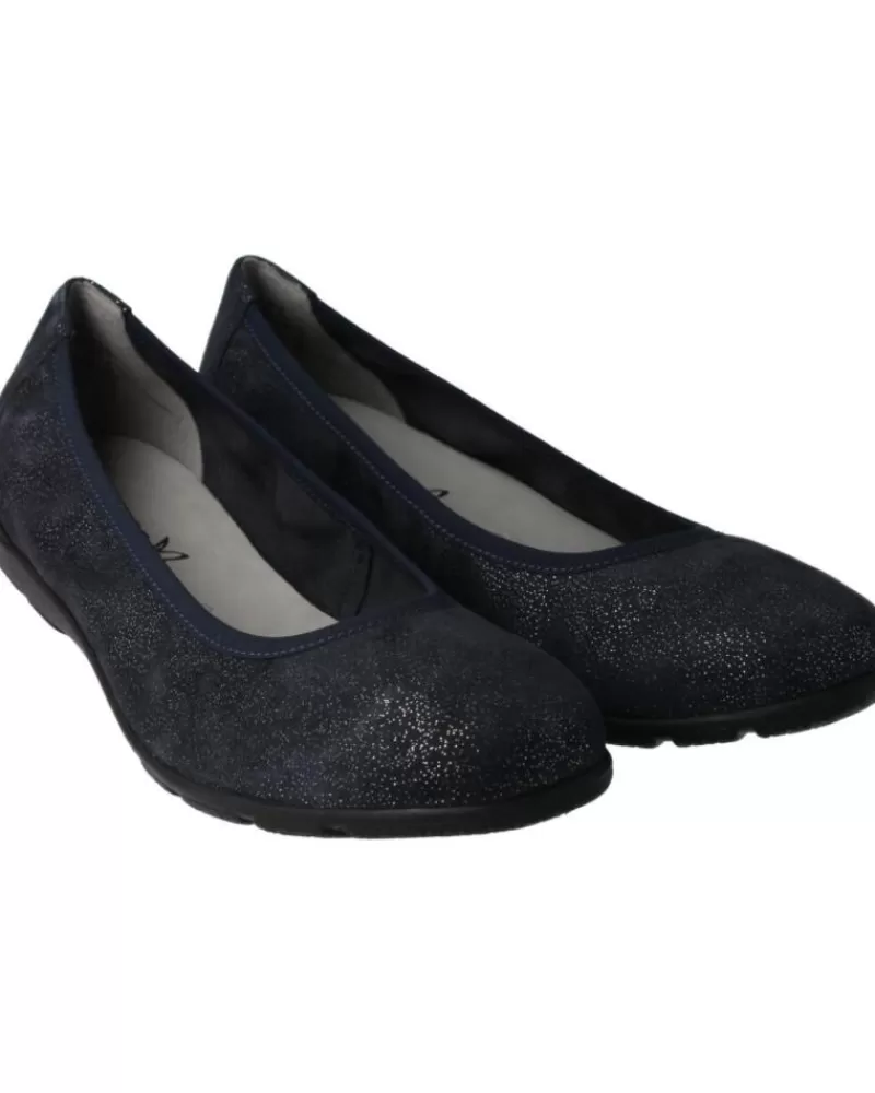 Woman CAPRICE Woman Flat Shoes Bailarinas Comfort En Piel Metalizada 813Ocean Sparkle