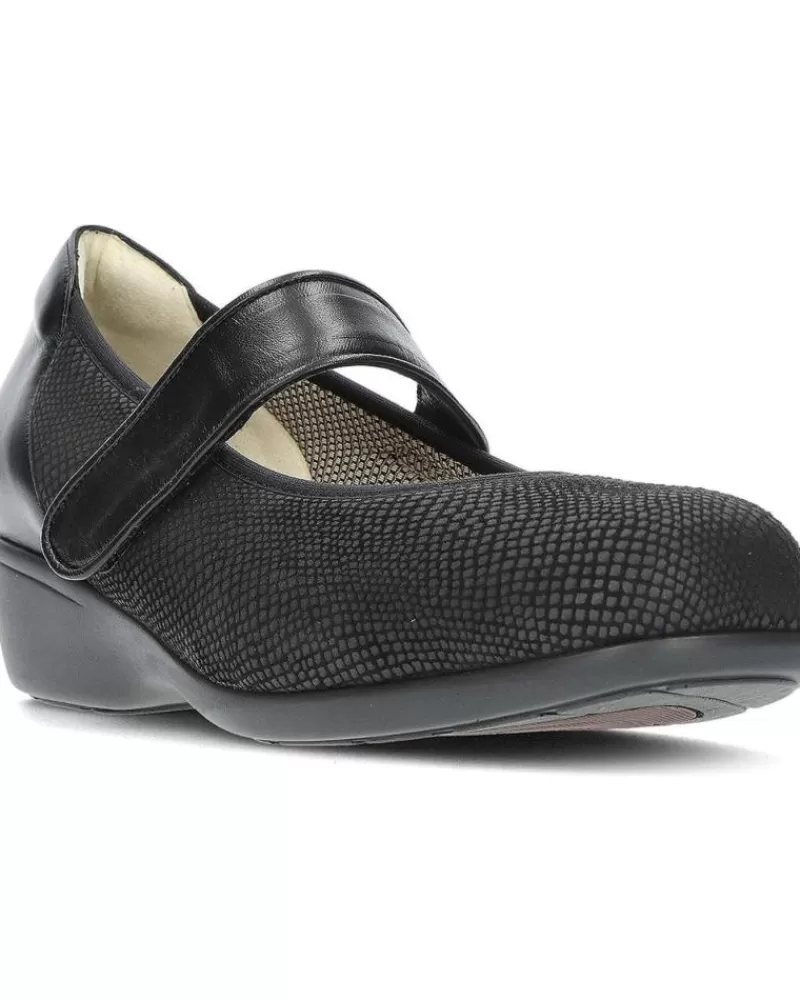 Woman CLEMENT SALUS Woman Flat Shoes Mercedita Horma Extra Ancha 442156 Nevada Black