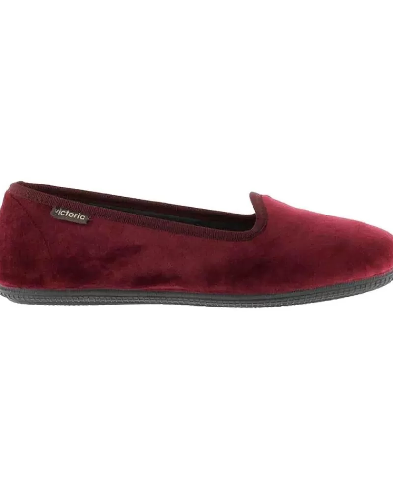 Woman VICTORIA Woman Flat Shoes Bailarina Oda Terciopelo 1049114 Slippers Burdeos