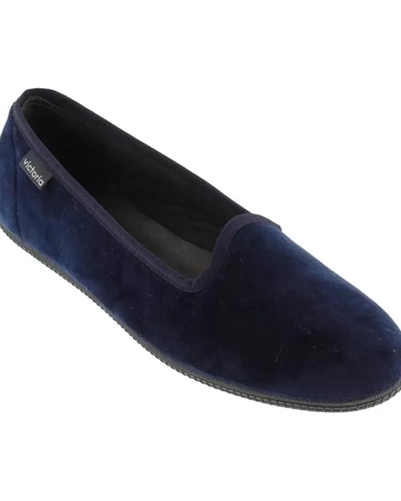 Woman VICTORIA Woman Flat Shoes Bailarina Oda Terciopelo 1049114 Slippers Marino