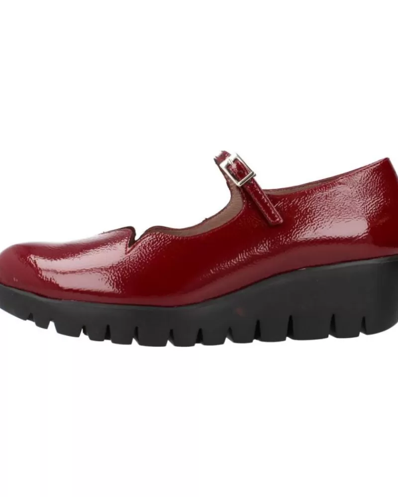 Woman WONDERS Woman Flat Shoes Lack Burdeos