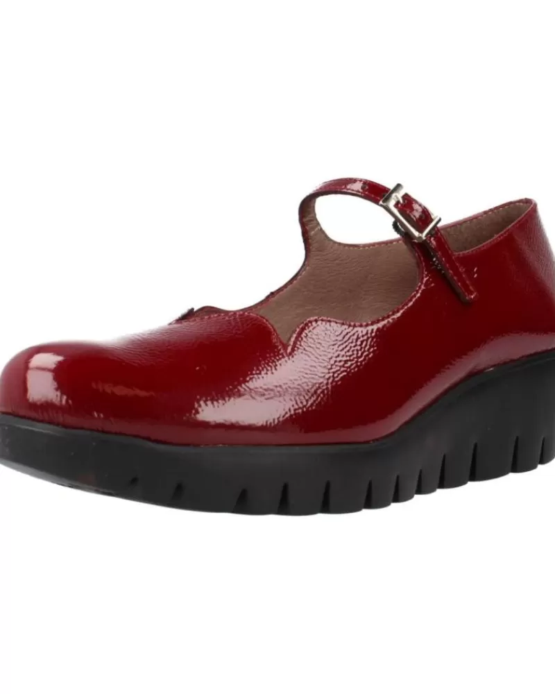 Woman WONDERS Woman Flat Shoes Lack Burdeos